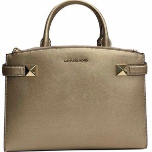 MICHAEL KORS PALE GOLD LARGE CROSSBODY SATCHEL NWT